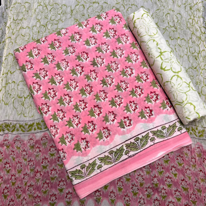 Jaipuri Printed Cotton Unstitched Suit Set - SW1201 - 1D