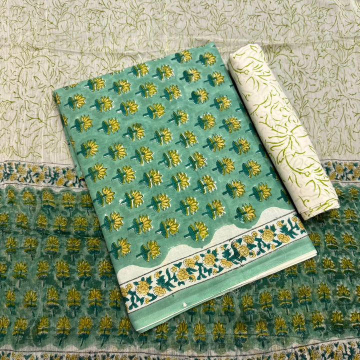 Jaipuri Printed Cotton Unstitched Suit Set - SW1201 - 1C