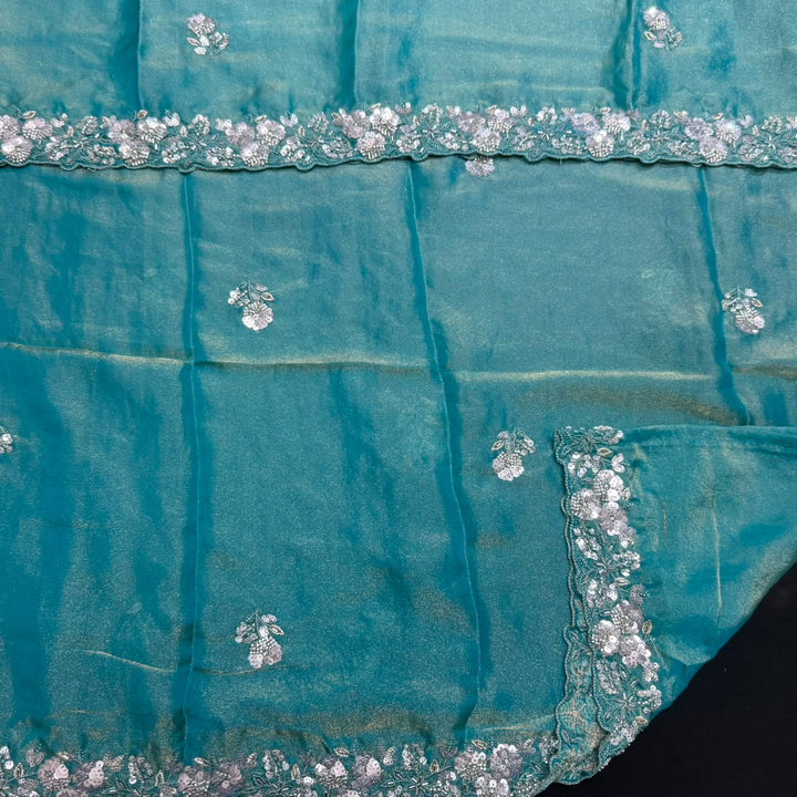 Premium Shimmer Tissue Heavy Sequins & Cutdana Embroidered Unstitched Suit Set-LF8003-01