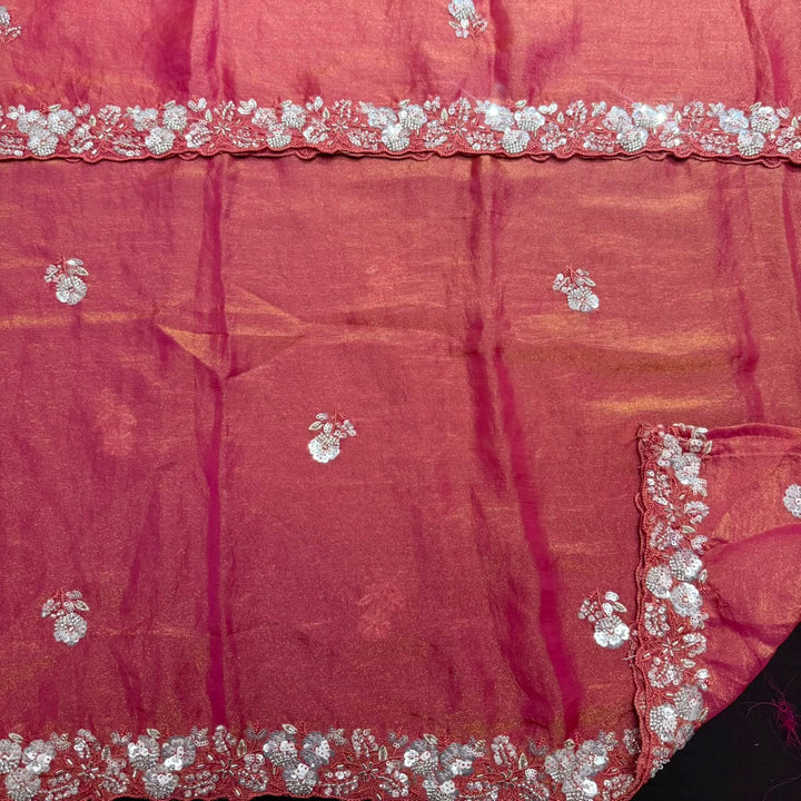 Premium Shimmer Tissue Heavy Sequins & Cutdana Embroidered Unstitched Suit Set-LF8003-03