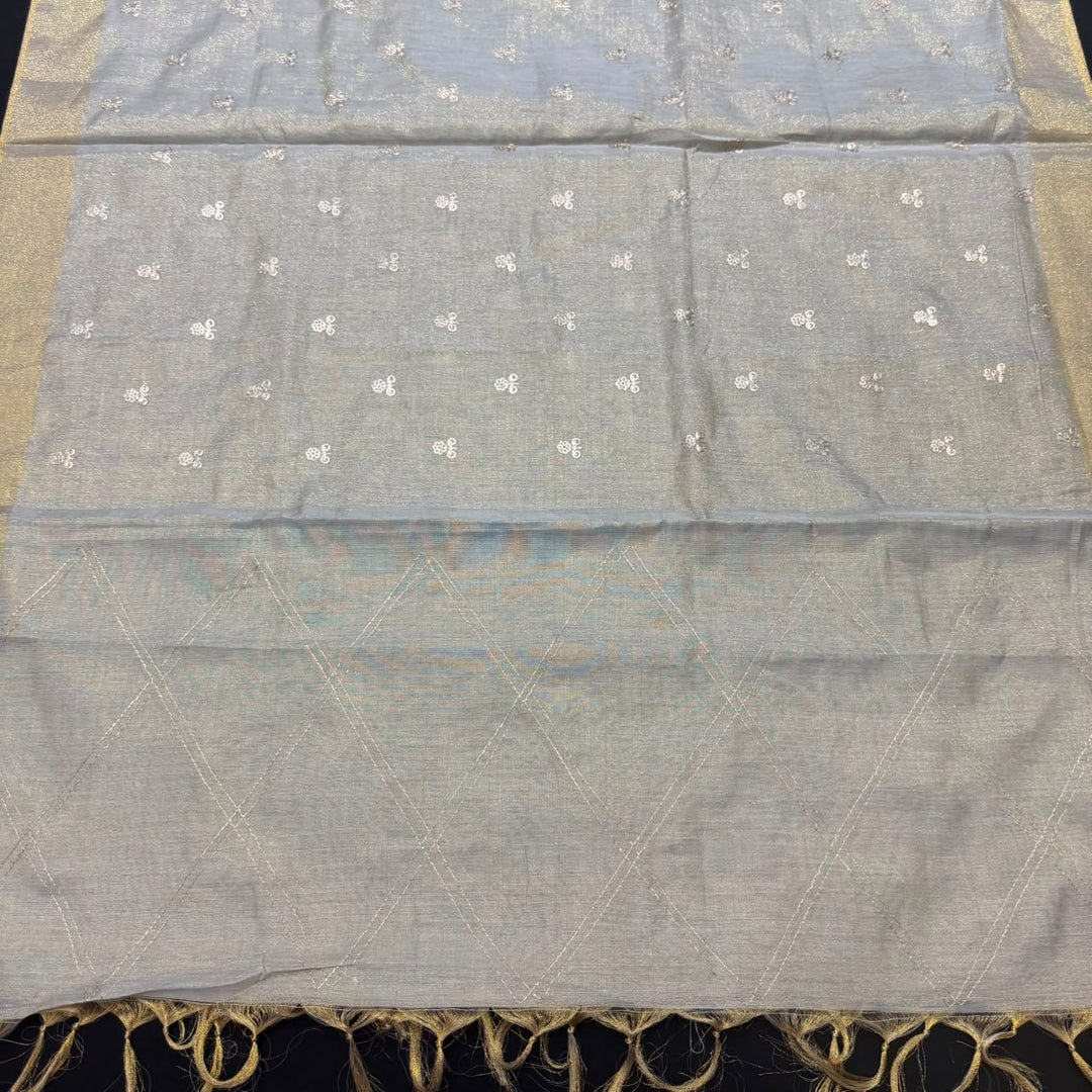 Premium Tissue Knot & Zardozi Work Unstitched Suit Set-R17993-A2