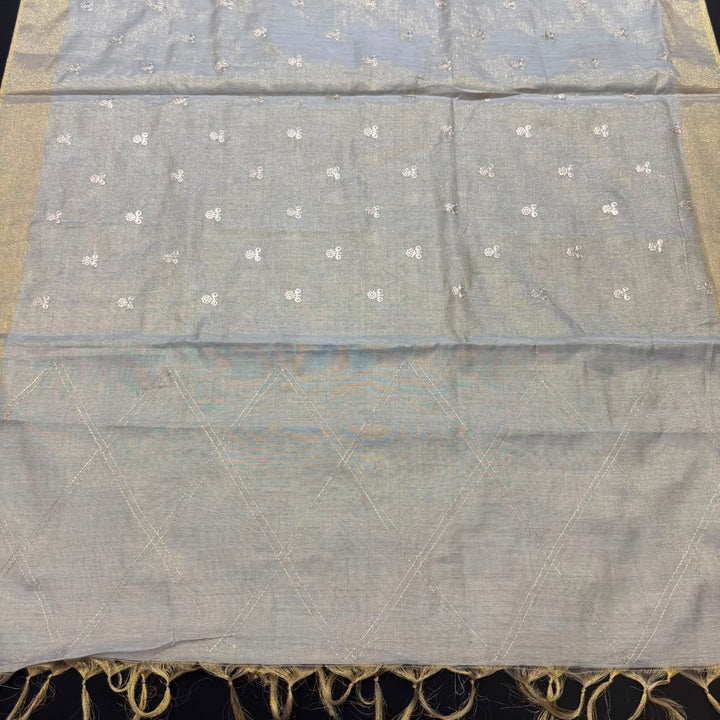 Premium Tissue Knot & Zardozi Work Unstitched Suit Set-R17993-A2