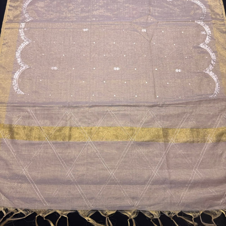 Elegant Tissue Knot & Zardozi Work Unstitched Suit Set-AHS17671-B1