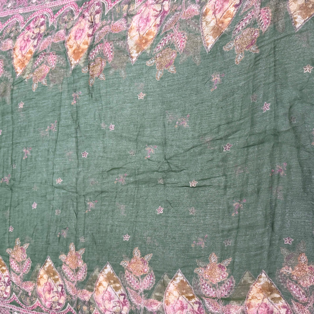 Premium Cotton Print Embroidered Unstitched Suit Set-PS5801-04