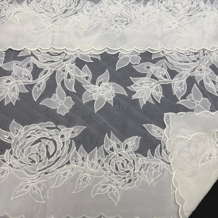 Premium Organza Full Jaal Appliqué Work Unstitched Suit Set-WT2005-E