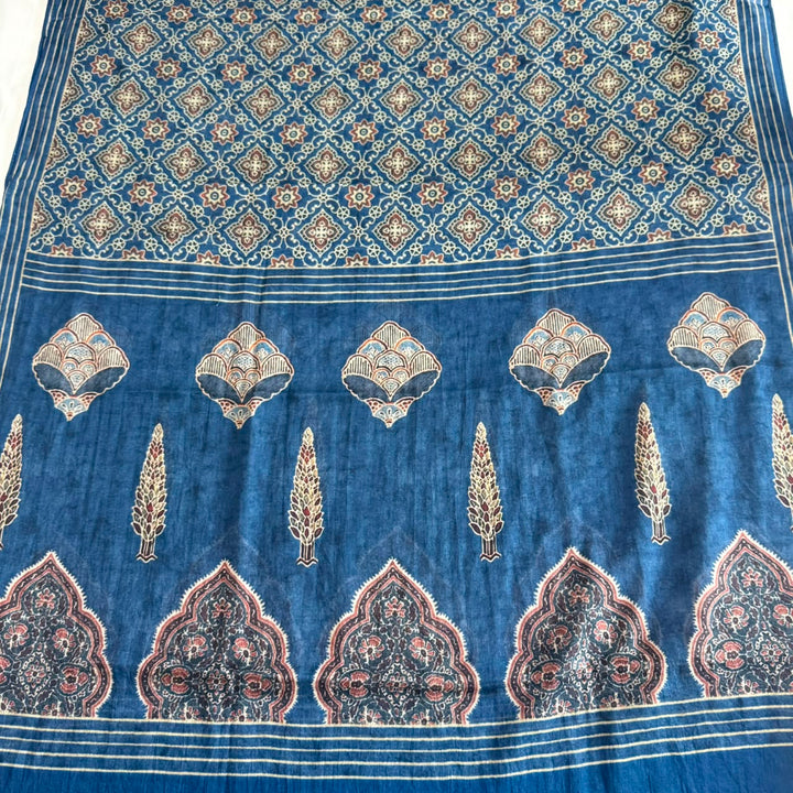 Premium Cotton Ikat Print Unstitched Suit Set-SL0197-H2