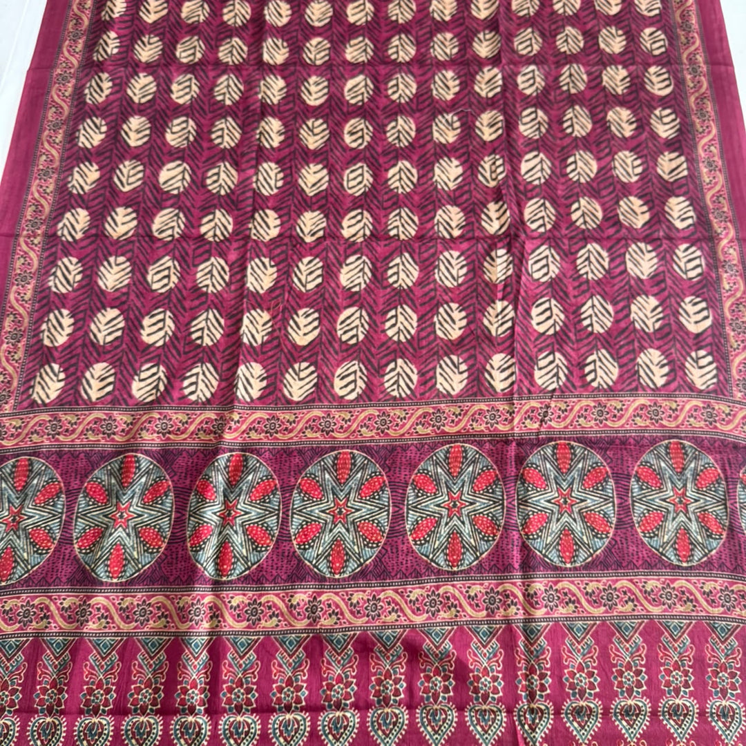 Premium Cotton Ikat Print Unstitched Suit Set-SL0205-H1