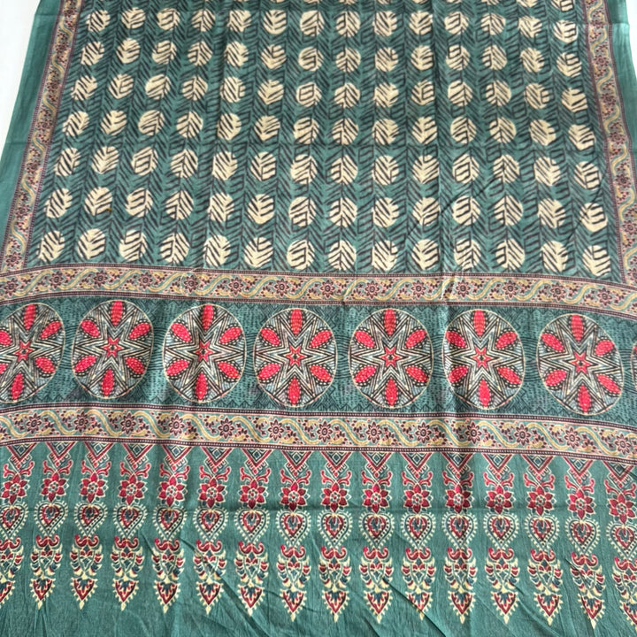 Premium Cotton Ikat Print Unstitched Suit Set-SL0205-H2