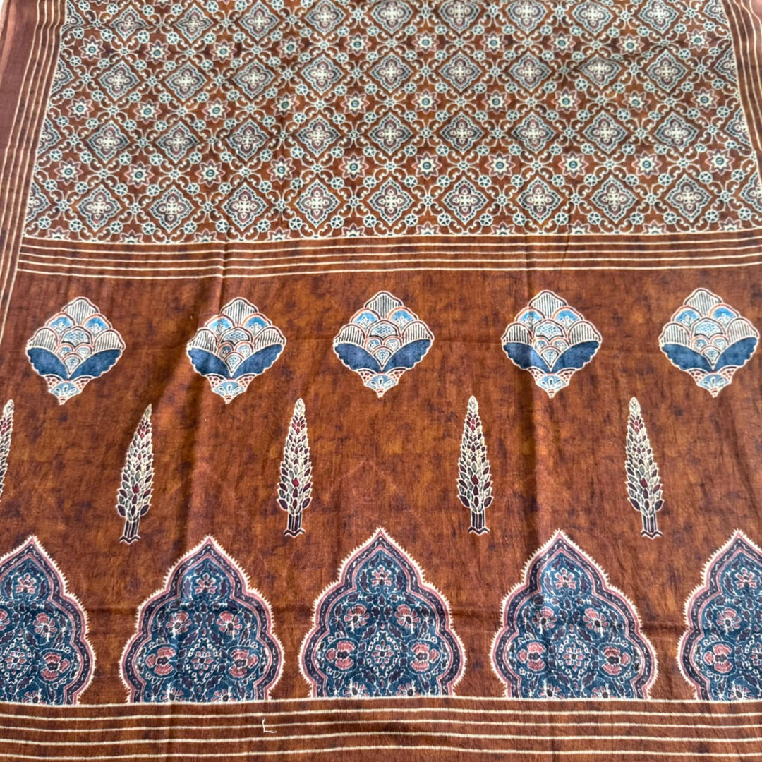 Premium Cotton Ikat Print Unstitched Suit Set-SL0197-H1