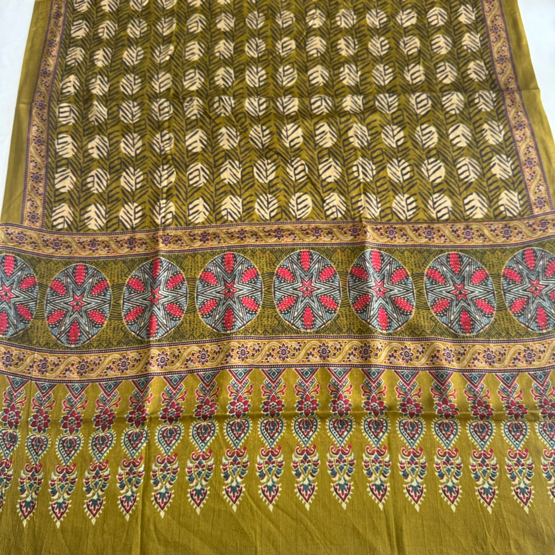 Premium Cotton Ikat Print Unstitched Suit Set-SL0205-H3