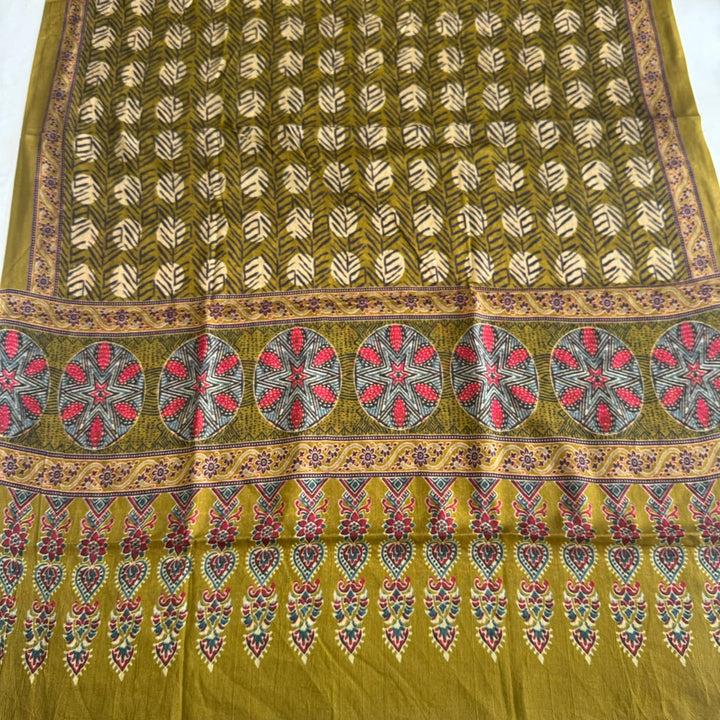 Premium Cotton Ikat Print Unstitched Suit Set-SL0205-H3