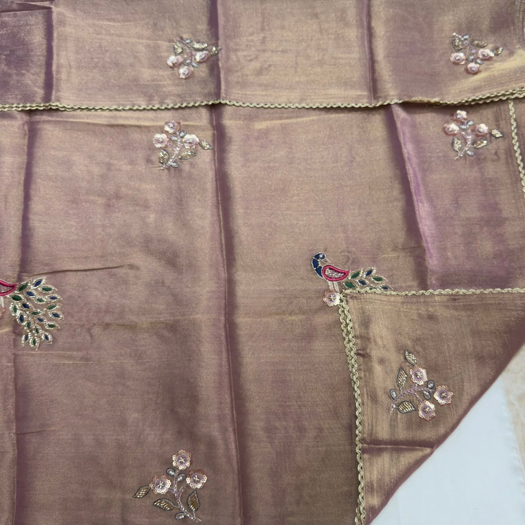 Premium Pure Foil Tissue Unstitched Suit Set-S28648-02