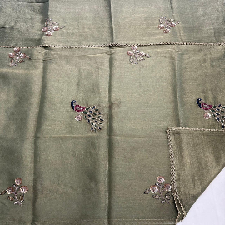 Premium Pure Foil Tissue Unstitched Suit Set-S28648-01