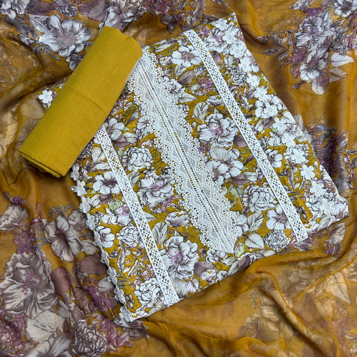 Premium Modal Cotton Unstitched Suit Set-DL3548B-03