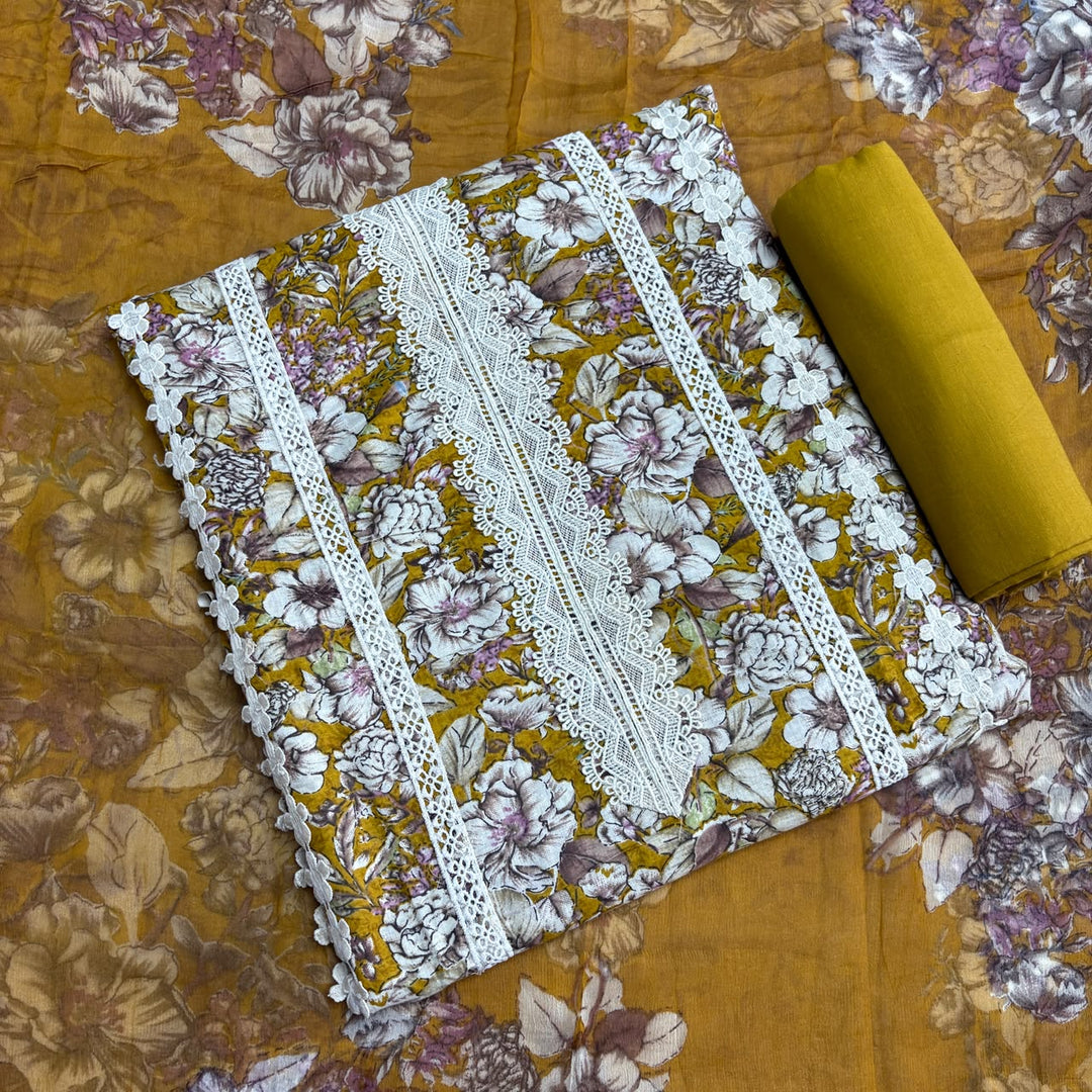 Premium Modal Cotton Unstitched Suit Set-DL3548B-03