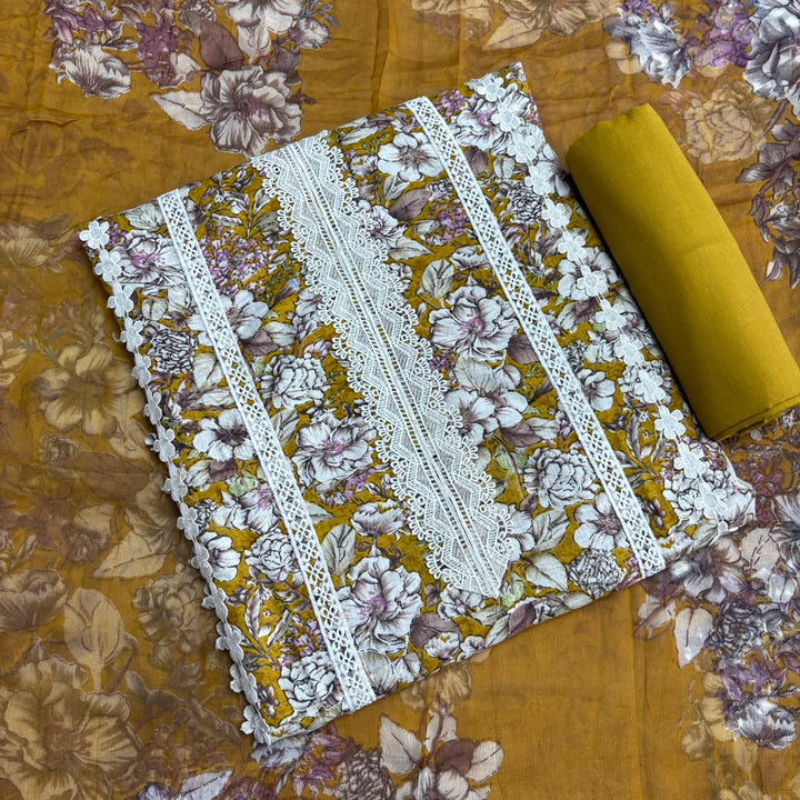 Premium Modal Cotton Unstitched Suit Set-DL3548B-03