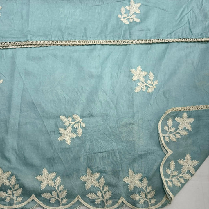 Premium Modal Cotton Thread Embroidered Unstitched Suit Set - BRK151-B