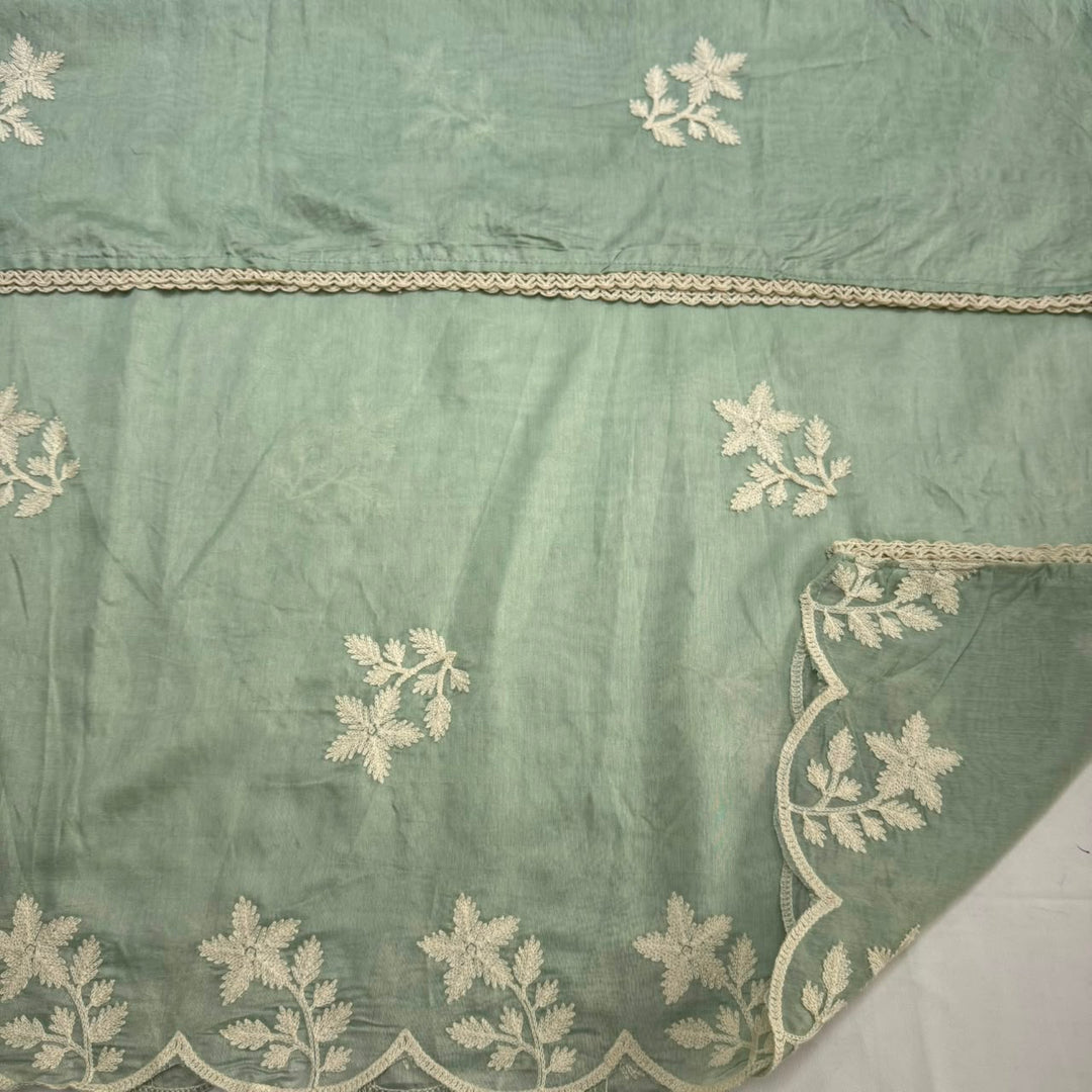 Premium Modal Cotton Thread Embroidered Unstitched Suit Set - BRK151-D