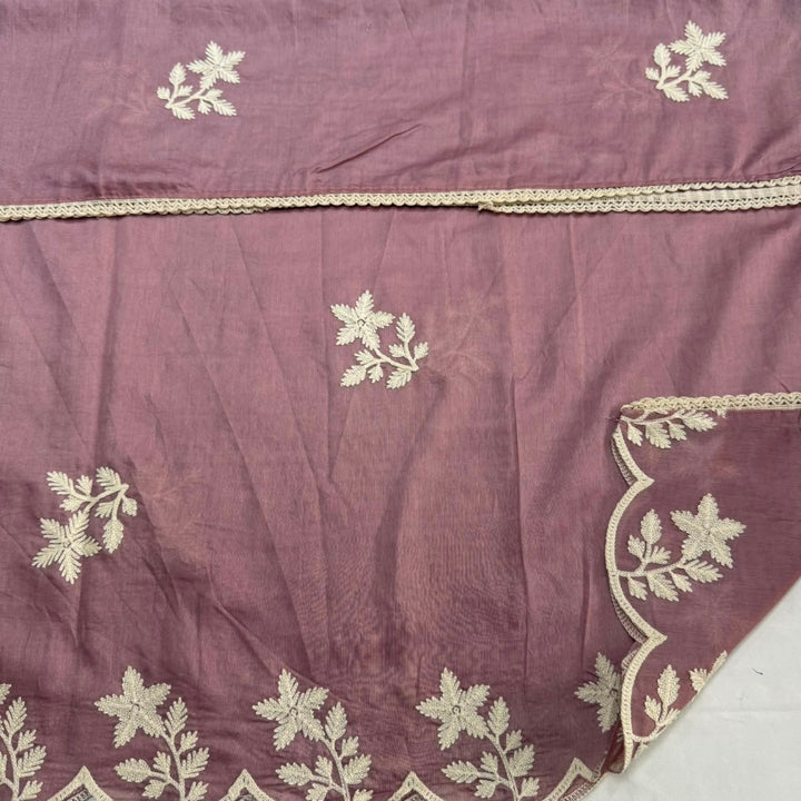 Premium Modal Cotton Thread Embroidered Unstitched Suit Set - BRK151-A