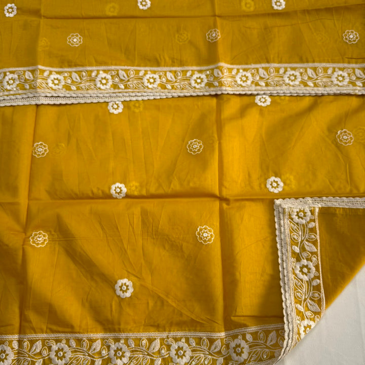 Premium Modal Cotton Unstitched Suit Set With Thread Embroidery & Pearl Work Neckline-BR2513-1