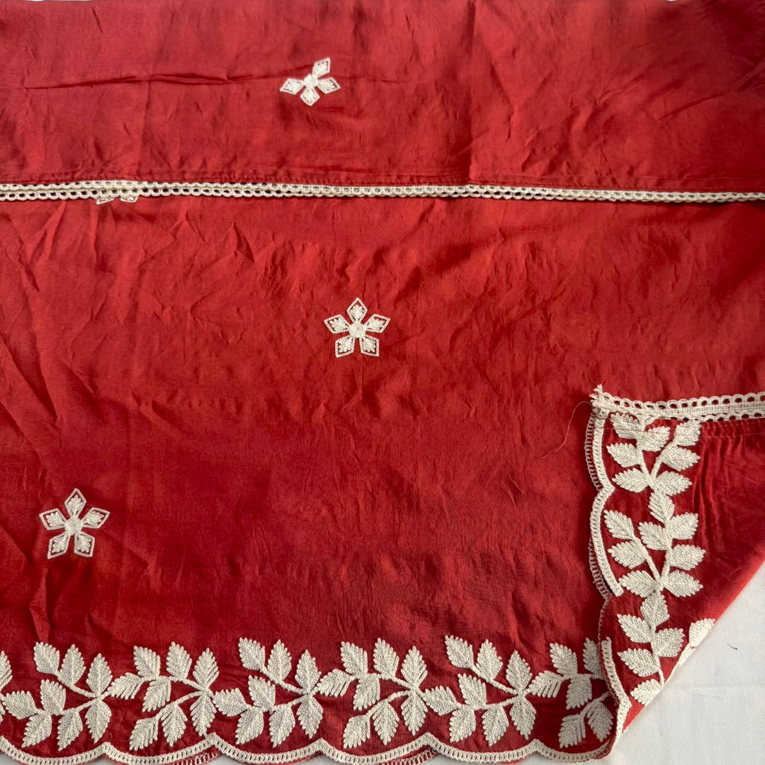 Premium Modal Cotton Thread Embroidered Unstitched Suit Set - BRK151-A4