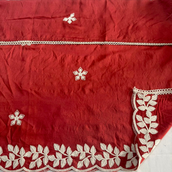 Premium Modal Cotton Thread Embroidered Unstitched Suit Set - BRK151-A4