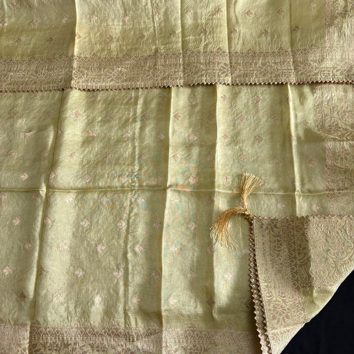 Premium Dola Silk Jamdani Weave Unstitched Suit Set-RE22766-1