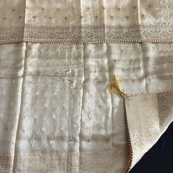 Premium Dola Silk Jamdani Weave Unstitched Suit Set-RE22766-2