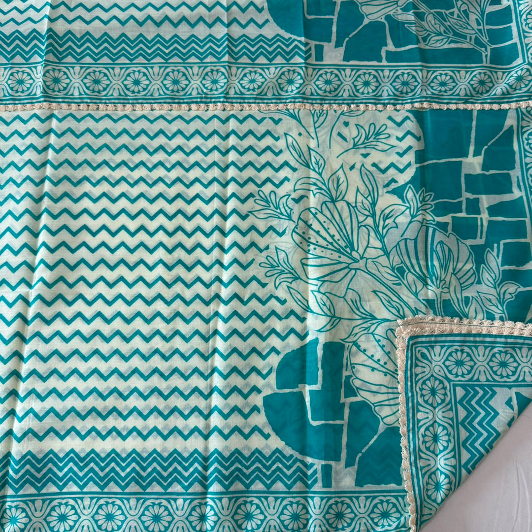 Elegant Geometrical Cotton Printed Unstitched Suit Set-FM0093-1