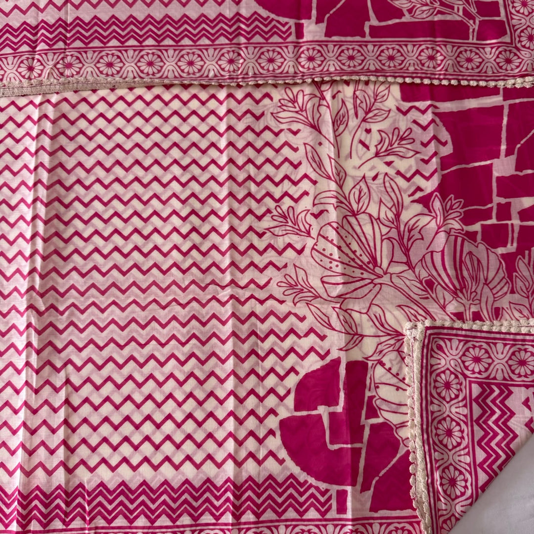 Elegant Geometrical Cotton Printed Unstitched Suit Set-FM0093-2