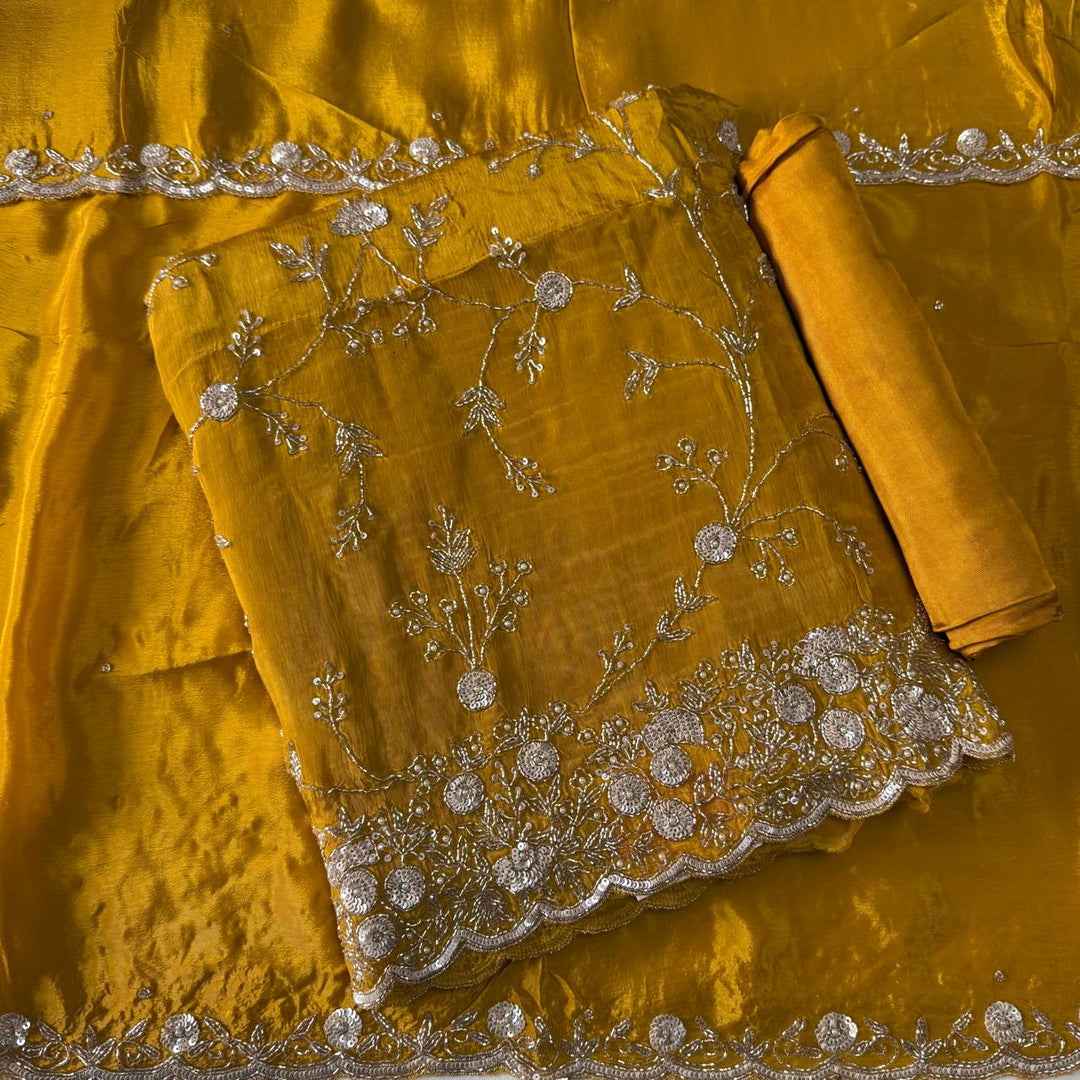 Premium Chinon Crepe Unstitched Suit Set-AC0000-C