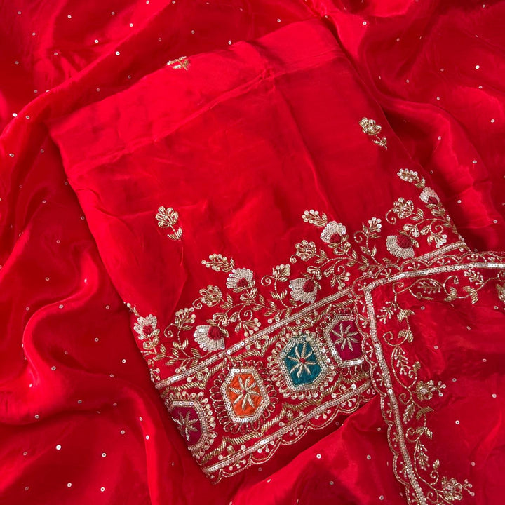 Premium Chinon Crepe Unstitched Suit Set-AC0000-F