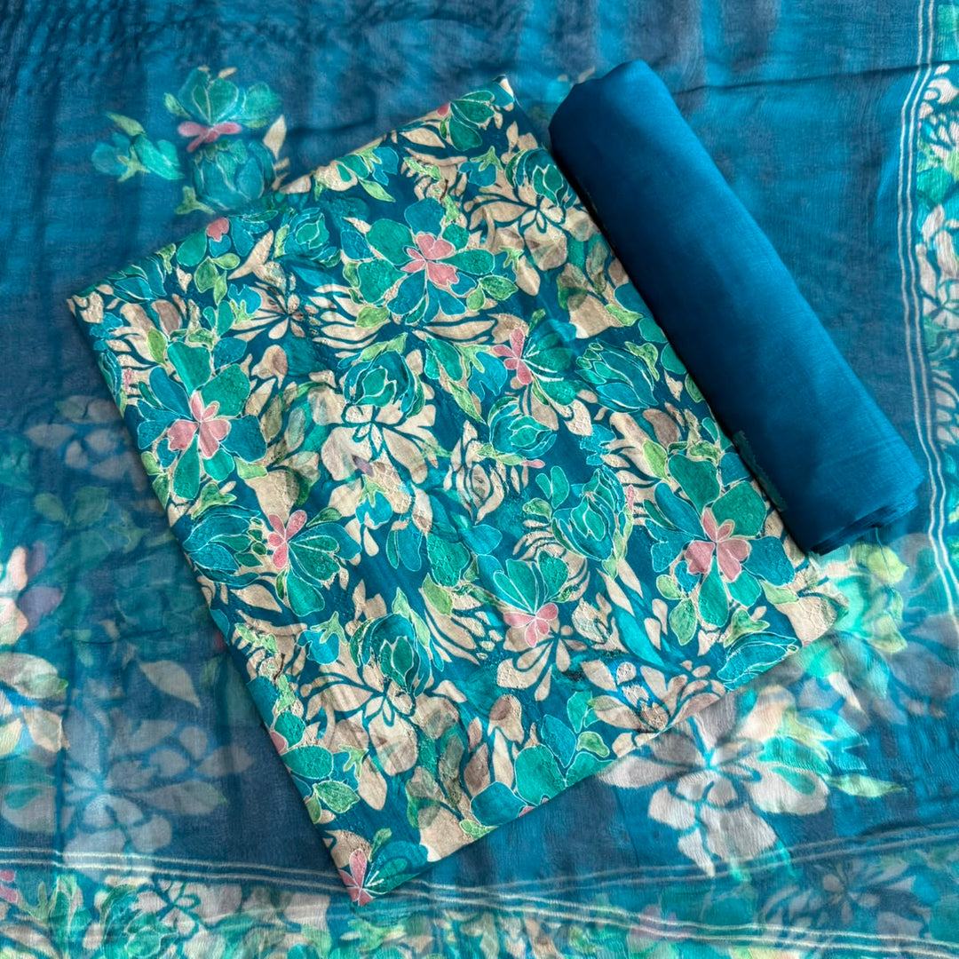 Premium Cotton Floral Print Unstitched Suit Set-PSC034-2