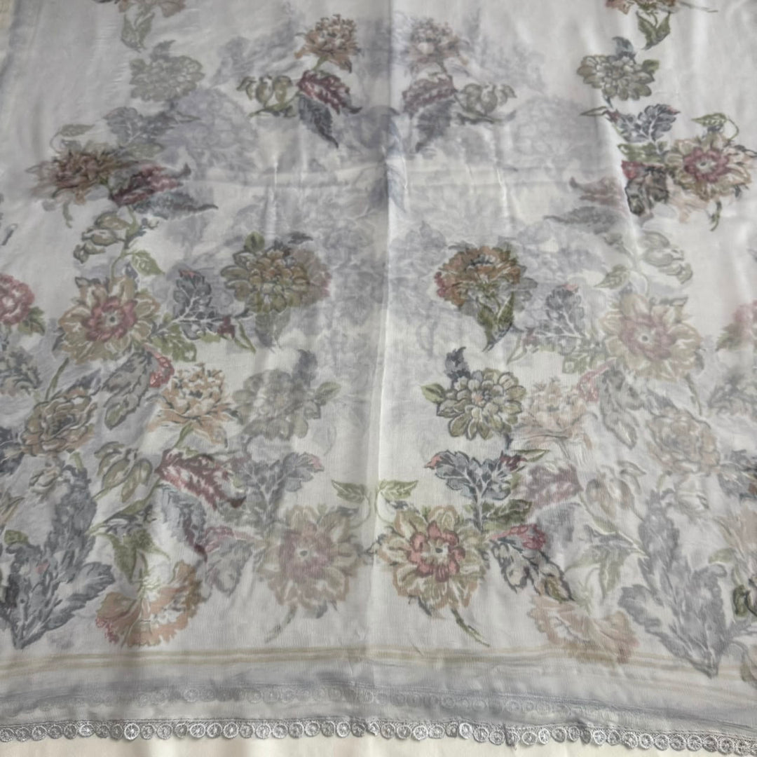 Premium Linen Cotton Digital Print Unstitched Suit Set-PSC046-B