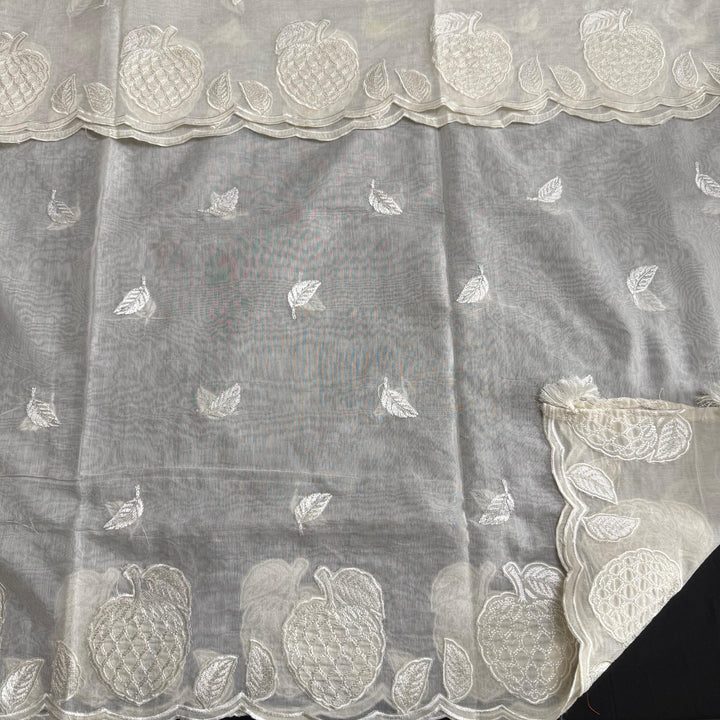 Elegant Mul Chanderi Unstitched Suit Set, Beautifully Crafted With Intricate Thread Work - LF1501-2