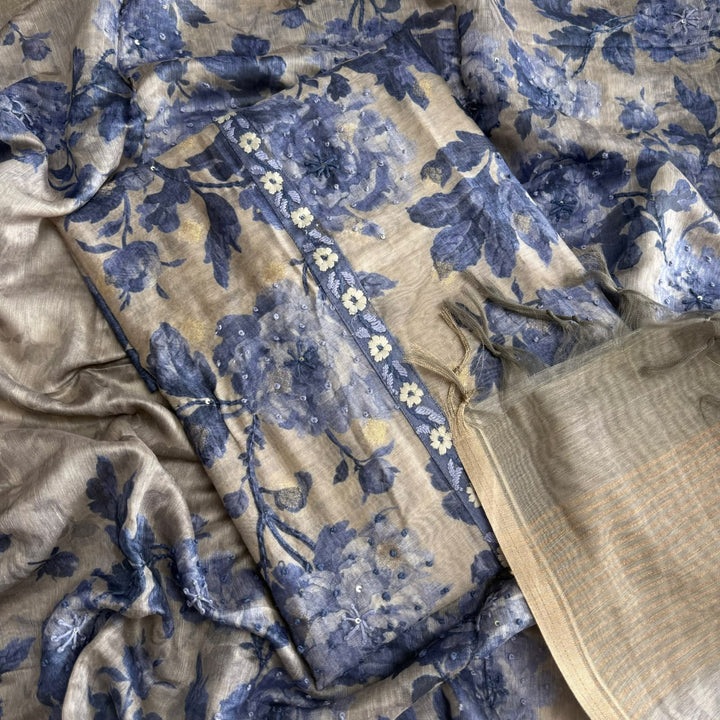 Elegant Chanderi Printed Suit Set-FM0018-A