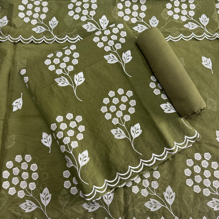 Premium Mal Chanderi Unstiched Suit Set-LF1201-B