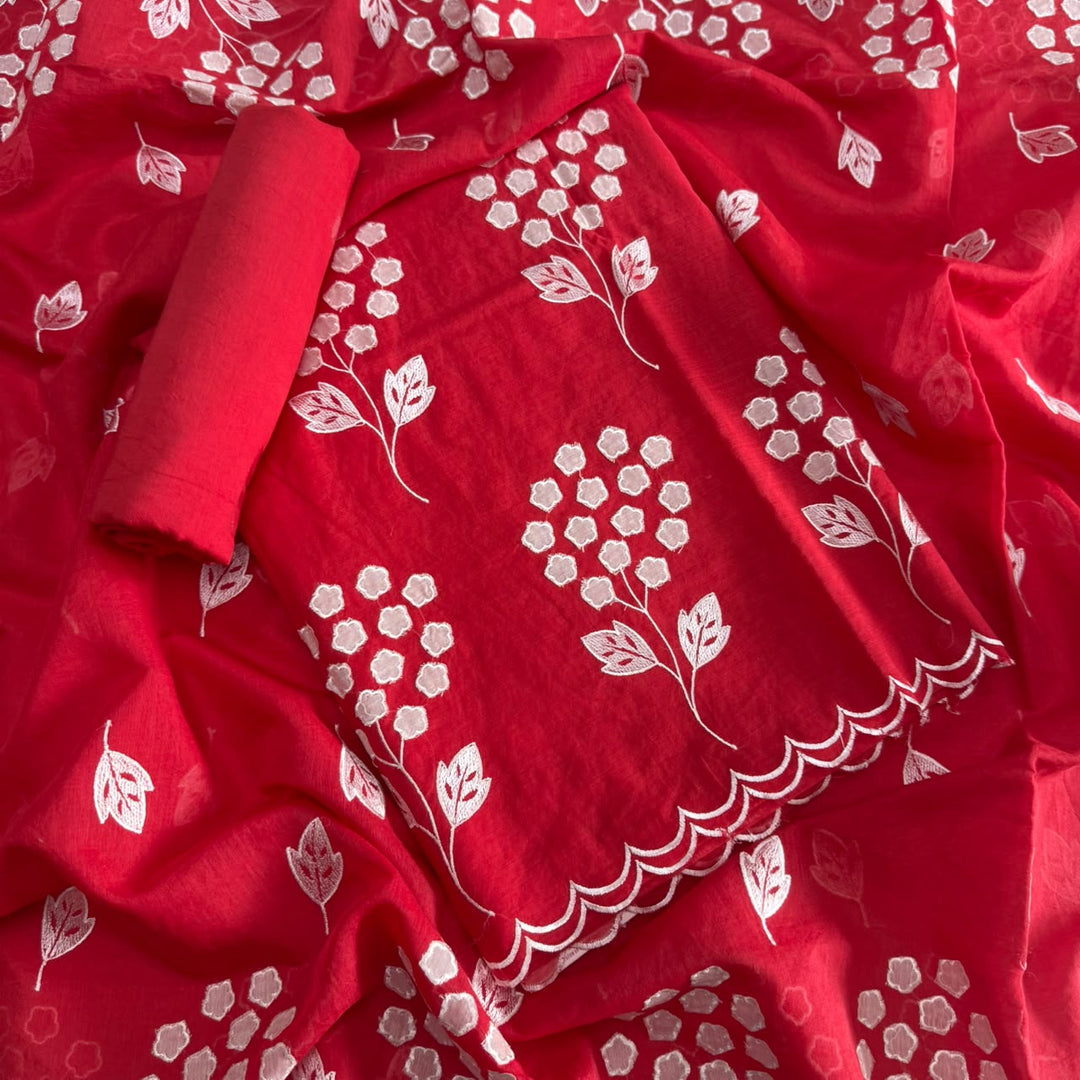 Premium Mal Chanderi Unstiched Suit Set-LF1201-D