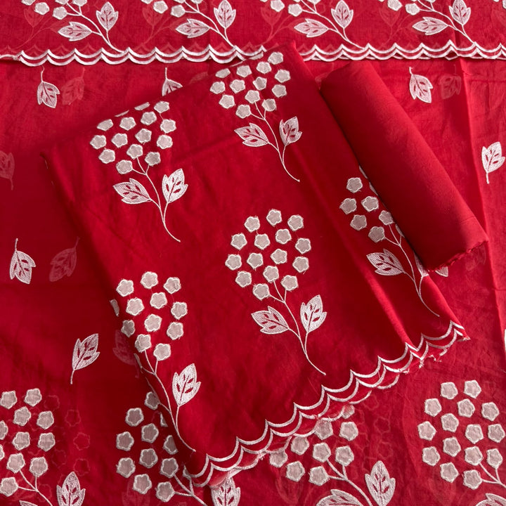 Premium Mal Chanderi Unstiched Suit Set-LF1201-D