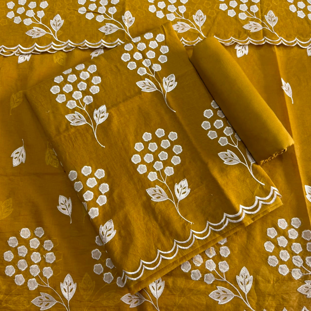 Premium Mal Chanderi Unstiched Suit Set-LF1201-E