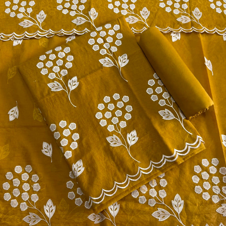 Premium Mal Chanderi Unstiched Suit Set-LF1201-E