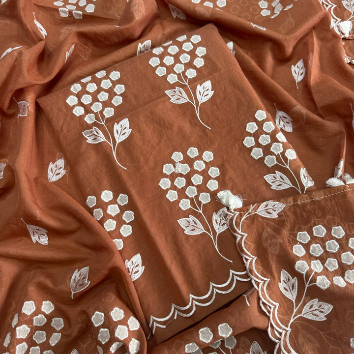Premium Mal Chanderi Unstiched Suit Set-LF1201-F