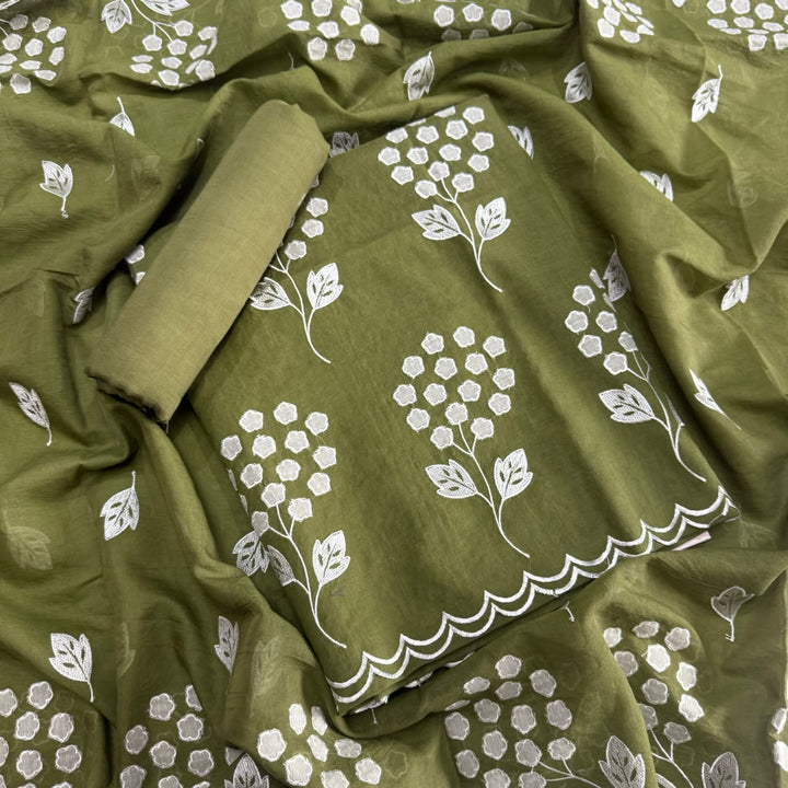 Premium Mal Chanderi Unstiched Suit Set-LF1201-B