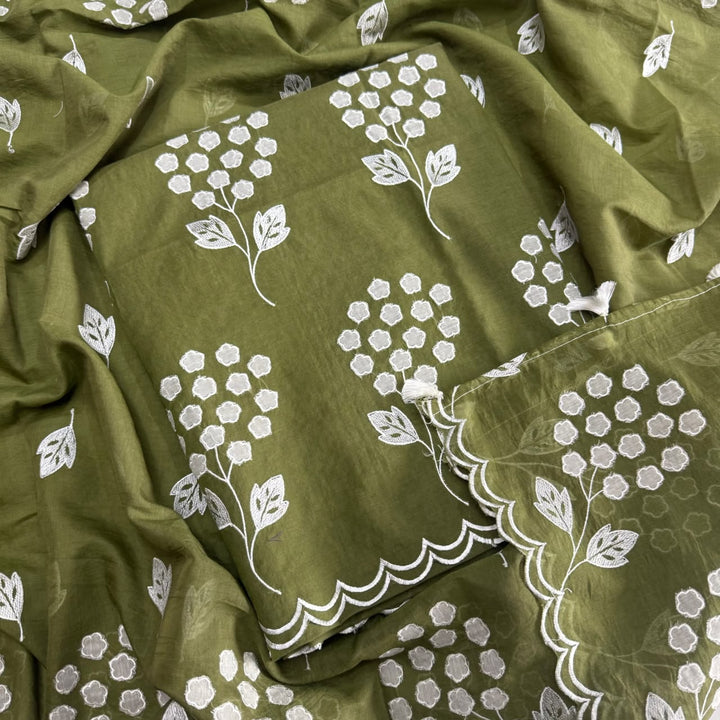 Premium Mal Chanderi Unstiched Suit Set-LF1201-B
