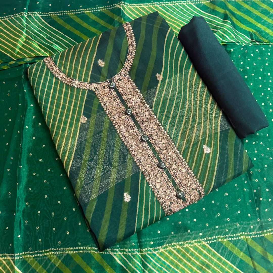 Premium Organza Silk Unstiched Suit Set-NY3125-2