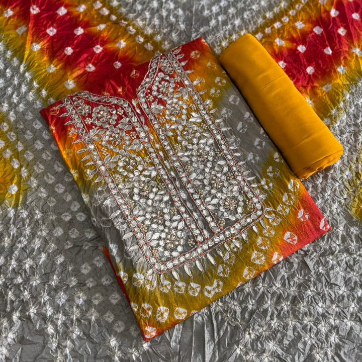 Premium Bandhani Silk Suit Set-PT9374-A2