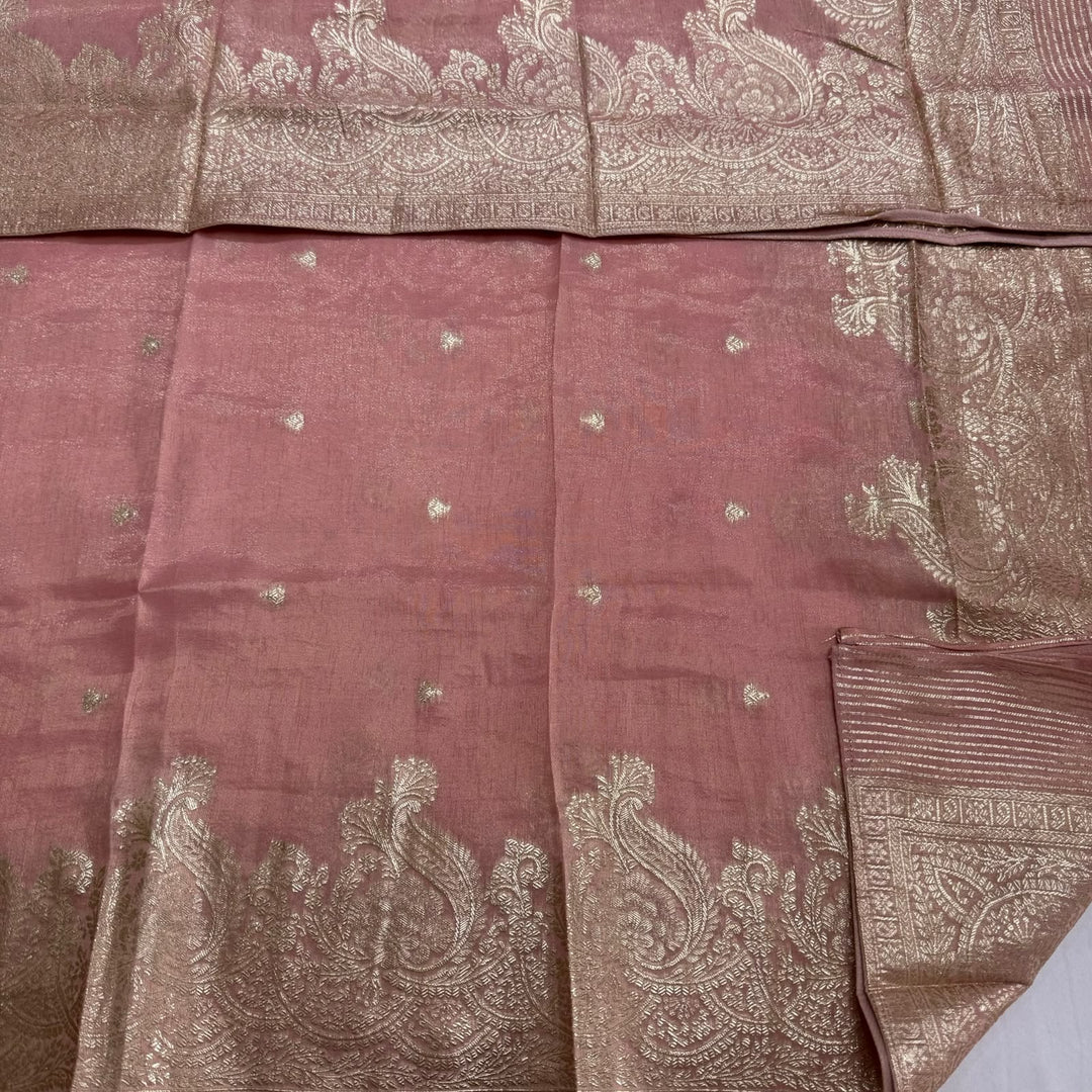 Elegant Shimmer Tissue Unstitched Suit Set-SF037A-A