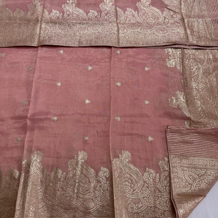 Elegant Shimmer Tissue Unstitched Suit Set-SF037A-A