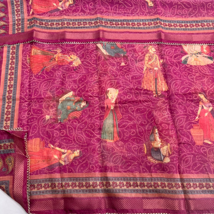 Luxury Tigi Silk Unstitched Suit Set with Gota Patti & Sequin Work-NY9423-A2