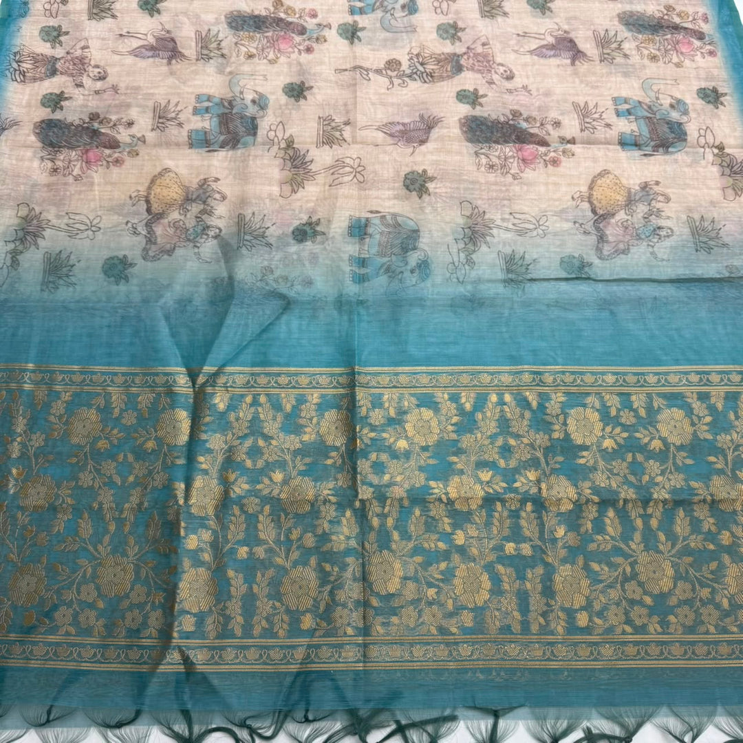Premium Chanderi Unstitched Suit Set-NY6254-A1